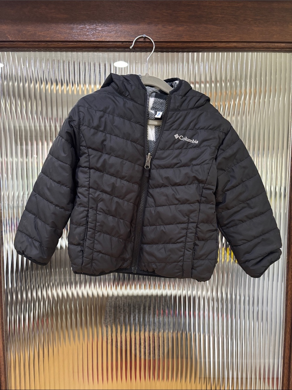 Columbia Kids Black Quilted Hooded Puffer Jacket